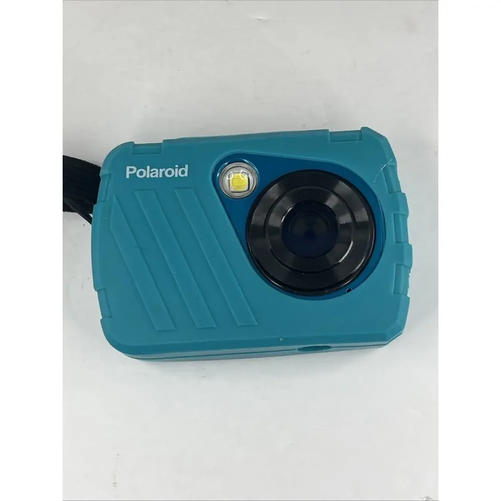 Polaroid iSO48N Waterproof Digital Camera TEAL With Case 16MP - TESTED WORKING